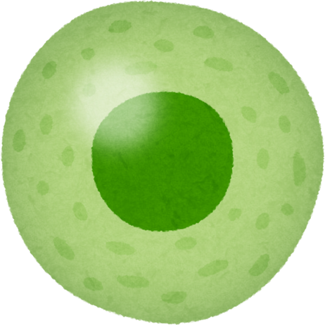 Watercolor Illustration of a Green Cell